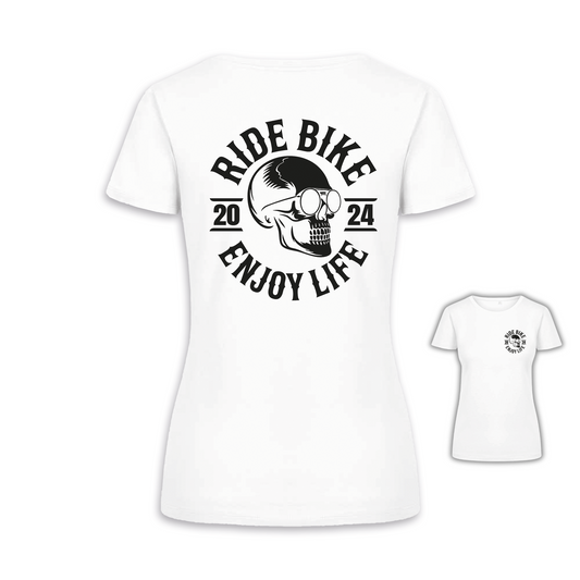 RIDE BIKE ENJOY LIFE - Weiß Frauen Shirt