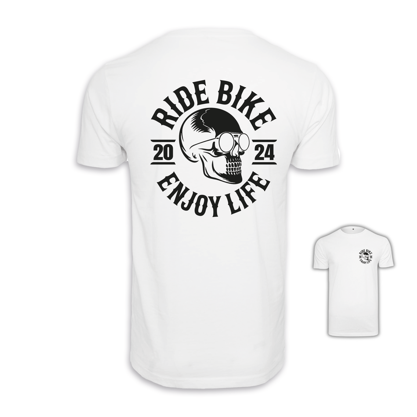 RIDE BIKE ENJOY LIFE - Weiß Männer Shirt