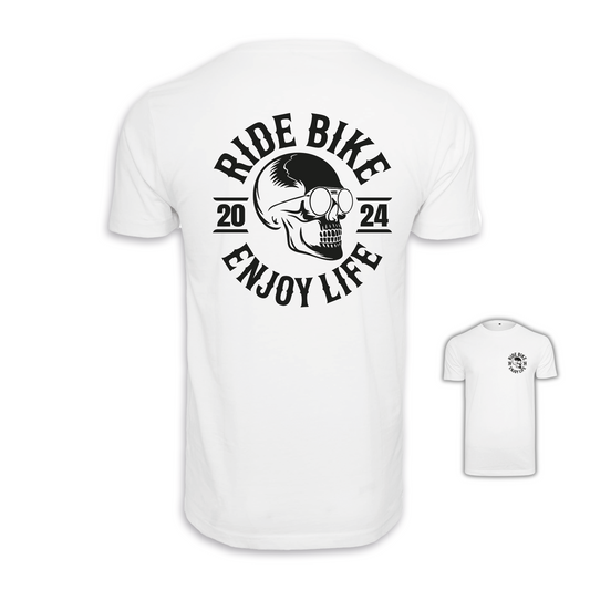 RIDE BIKE ENJOY LIFE - Weiß Männer Shirt