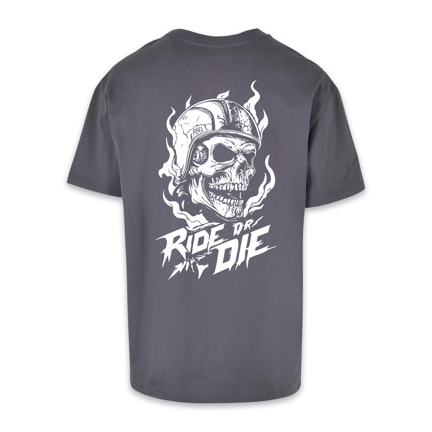 Ride Or Die - Dunkelgrau/Weiß Oversize Shirt