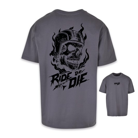Ride Or Die - Dunkelgrau/Schwarz Oversize Shirt
