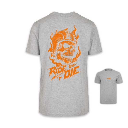 Ride Or Die - Grau/Orange Männer Shirt