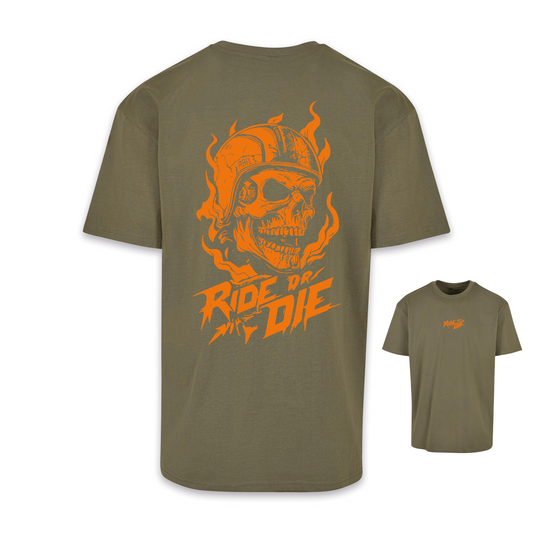 Ride Or Die - Olive/Orange Oversize Shirt