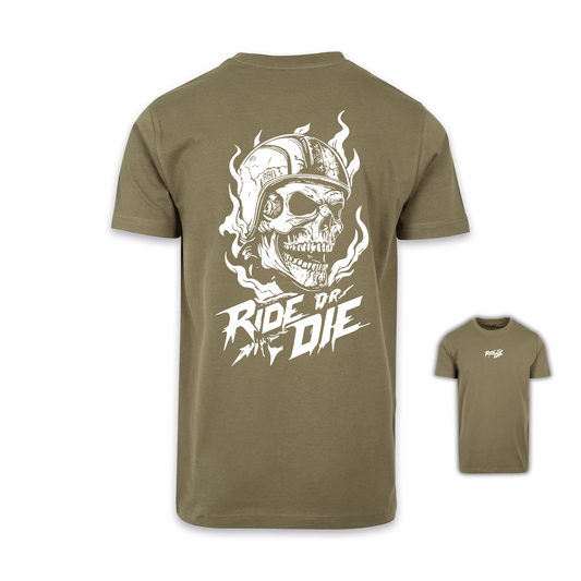 Ride Or Die - Olive/Weiß Männer Shirt
