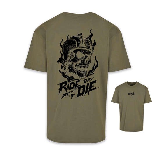 Ride Or Die - Olive/Schwarz Oversize Shirt