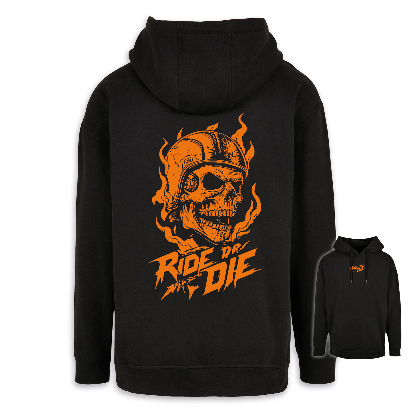 Ride Or Die - Schwarz/Orange Oversize Hoodie