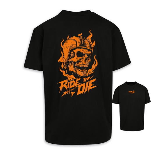 Ride Or Die - Schwarz/Orange Oversize Shirt