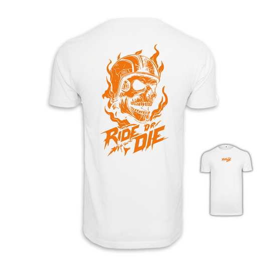 Ride Or Die - Weiß/Orange Männer Shirt