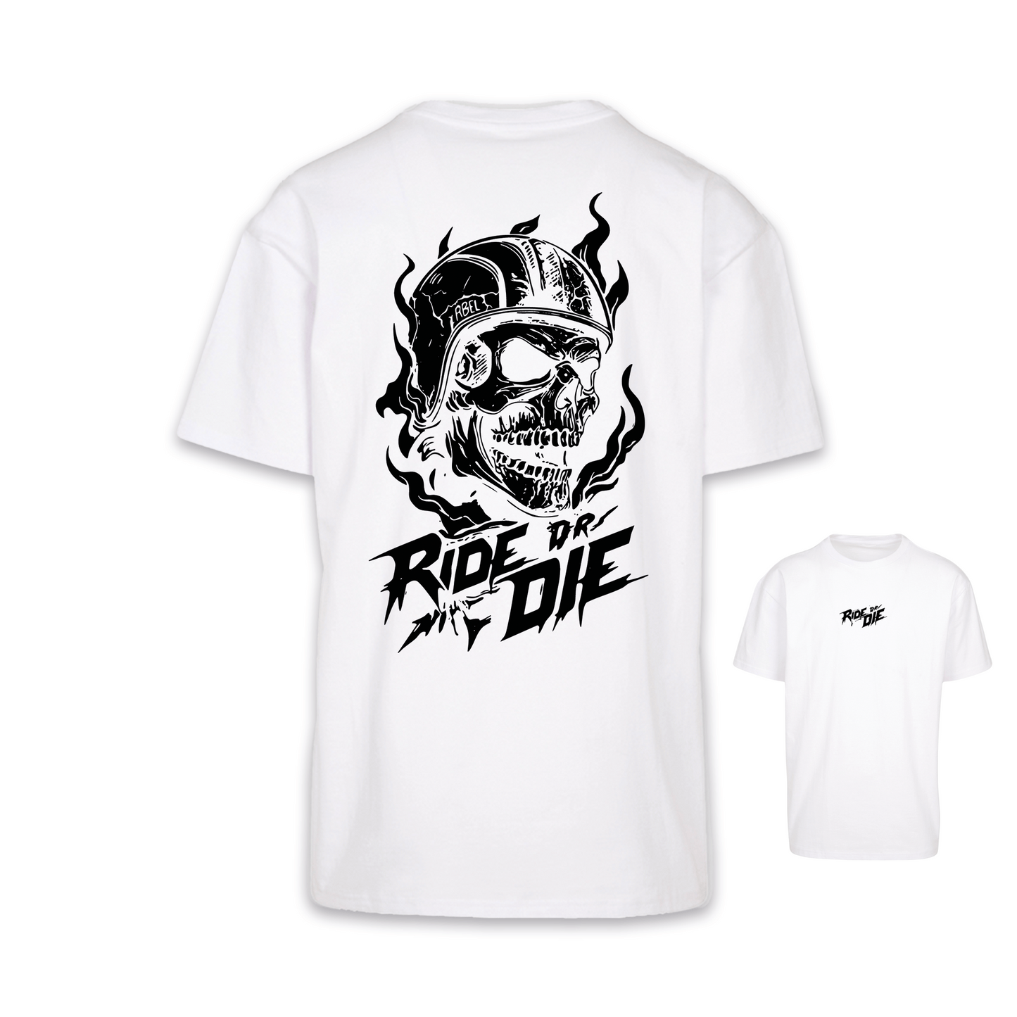 Ride Or Die - Weiß/Schwarz Oversize Shirt