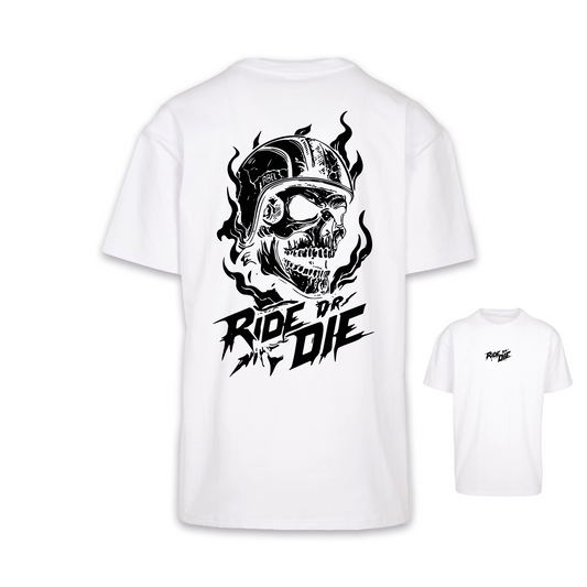 Ride Or Die - Weiß/Schwarz Oversize Shirt