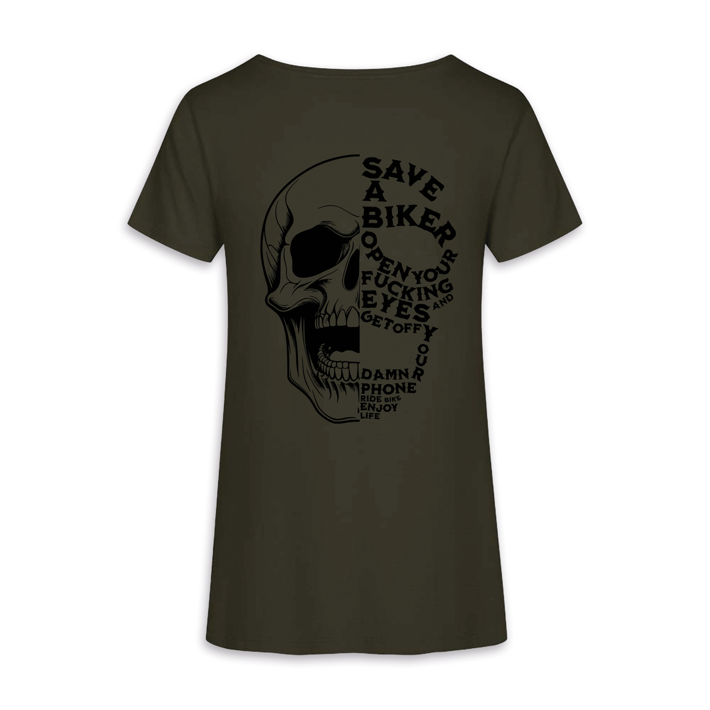 Save A Biker - Khaki/Schwarz Frauen Shirt