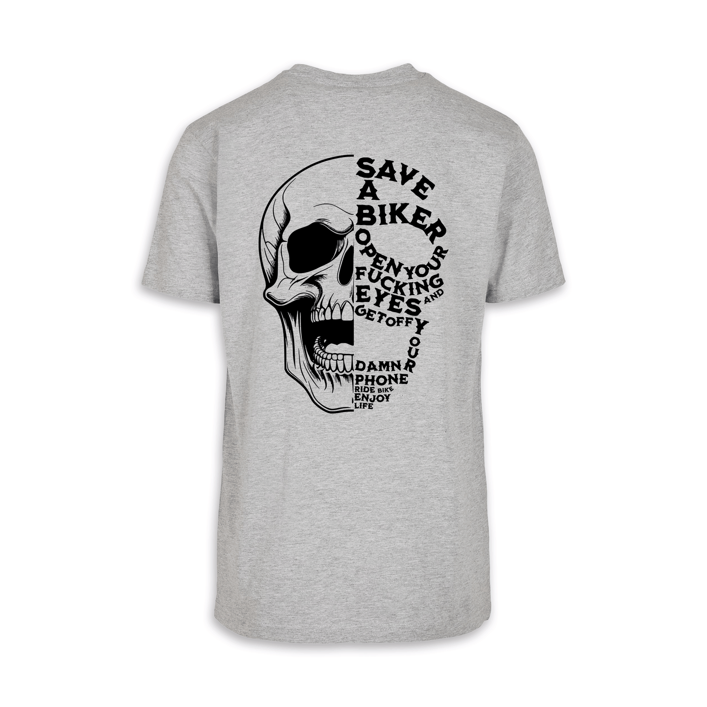 Save A Biker - Grau/Schwarz Männer Shirt