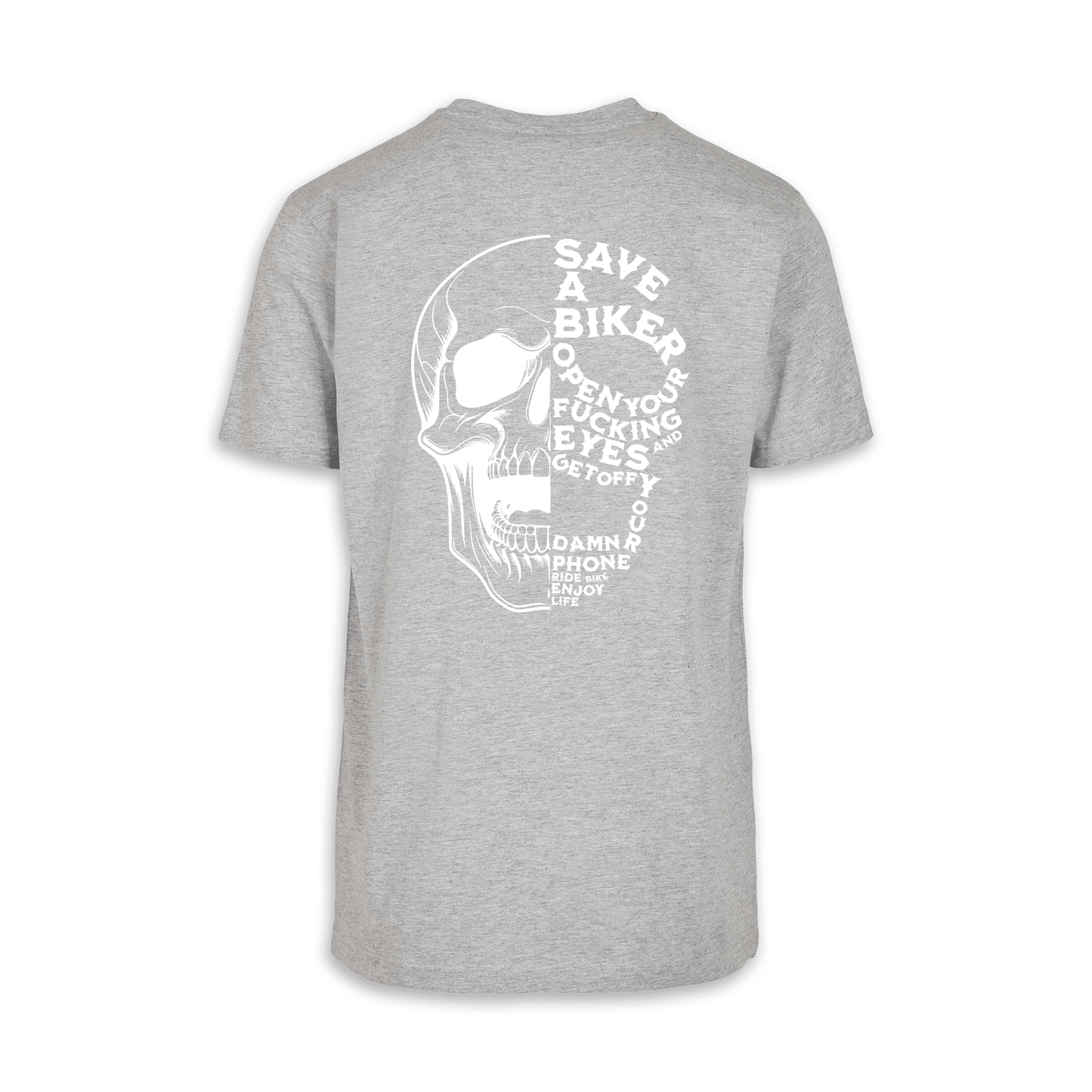 Save A Biker - Grau/Weiß Männer Shirt