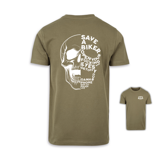 Save A Biker - Olive/Weiß Männer Shirt