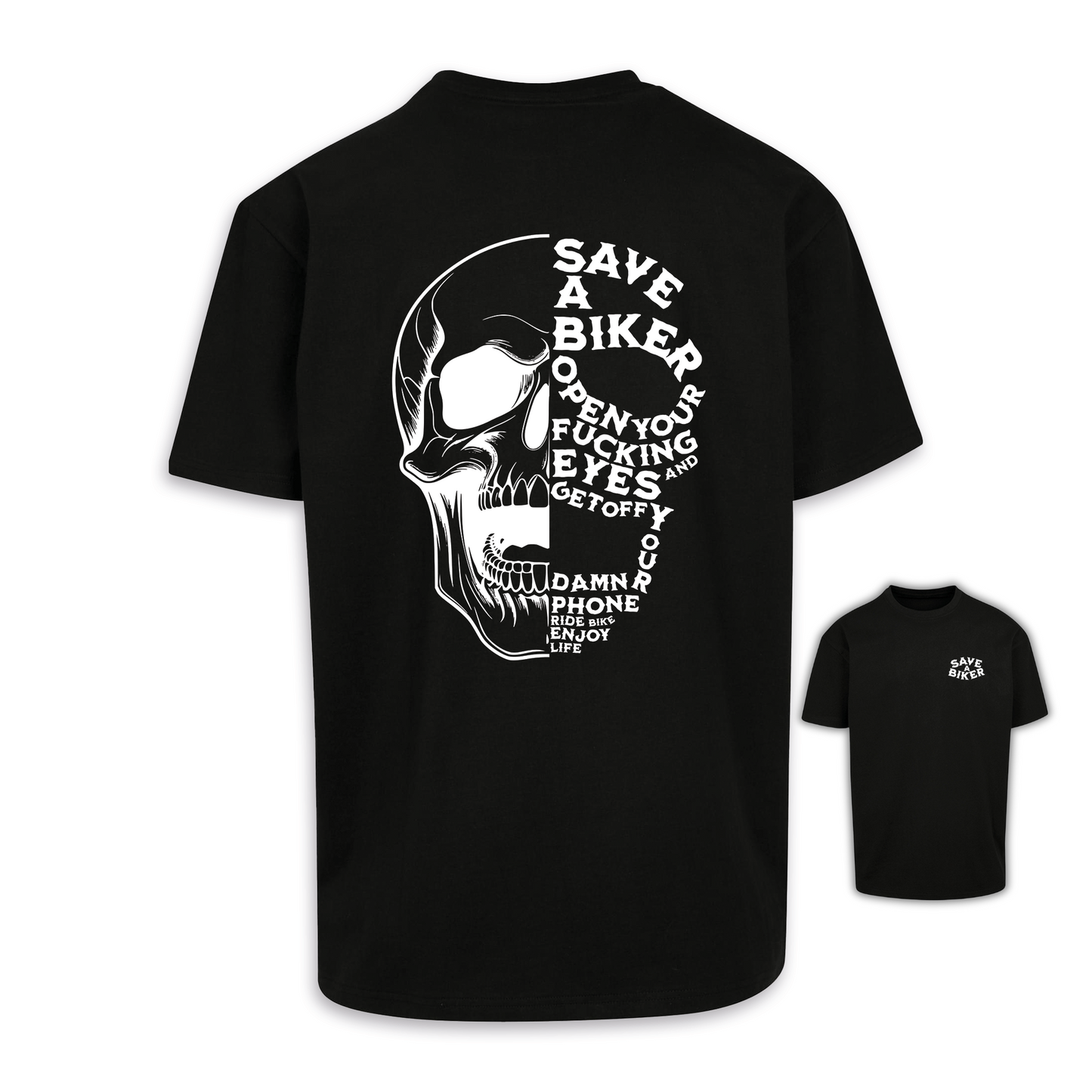 Save A Biker - Schwarz Oversize Shirt