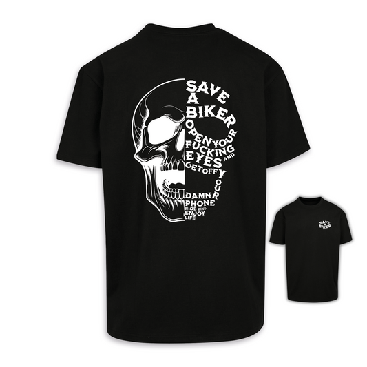 Save A Biker - Schwarz Oversize Shirt
