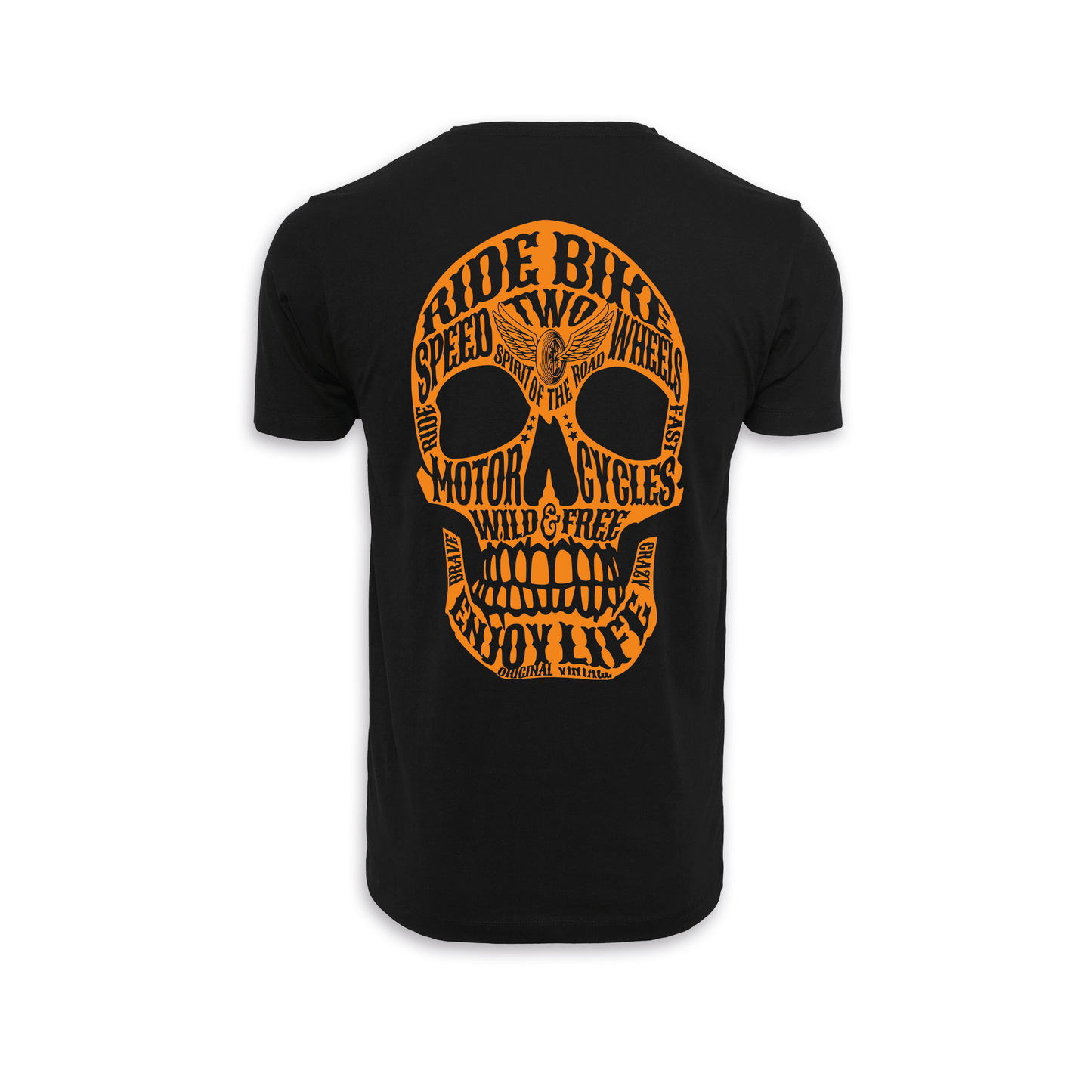 Wild & Free - Schwarz/Orange Männer Shirt