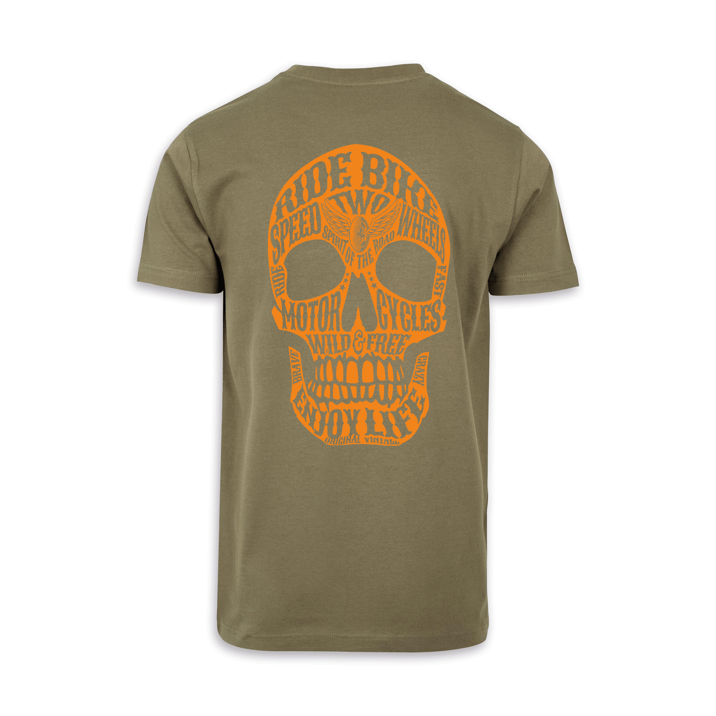 Wild & Free - Olive/Orange Männer Shirt