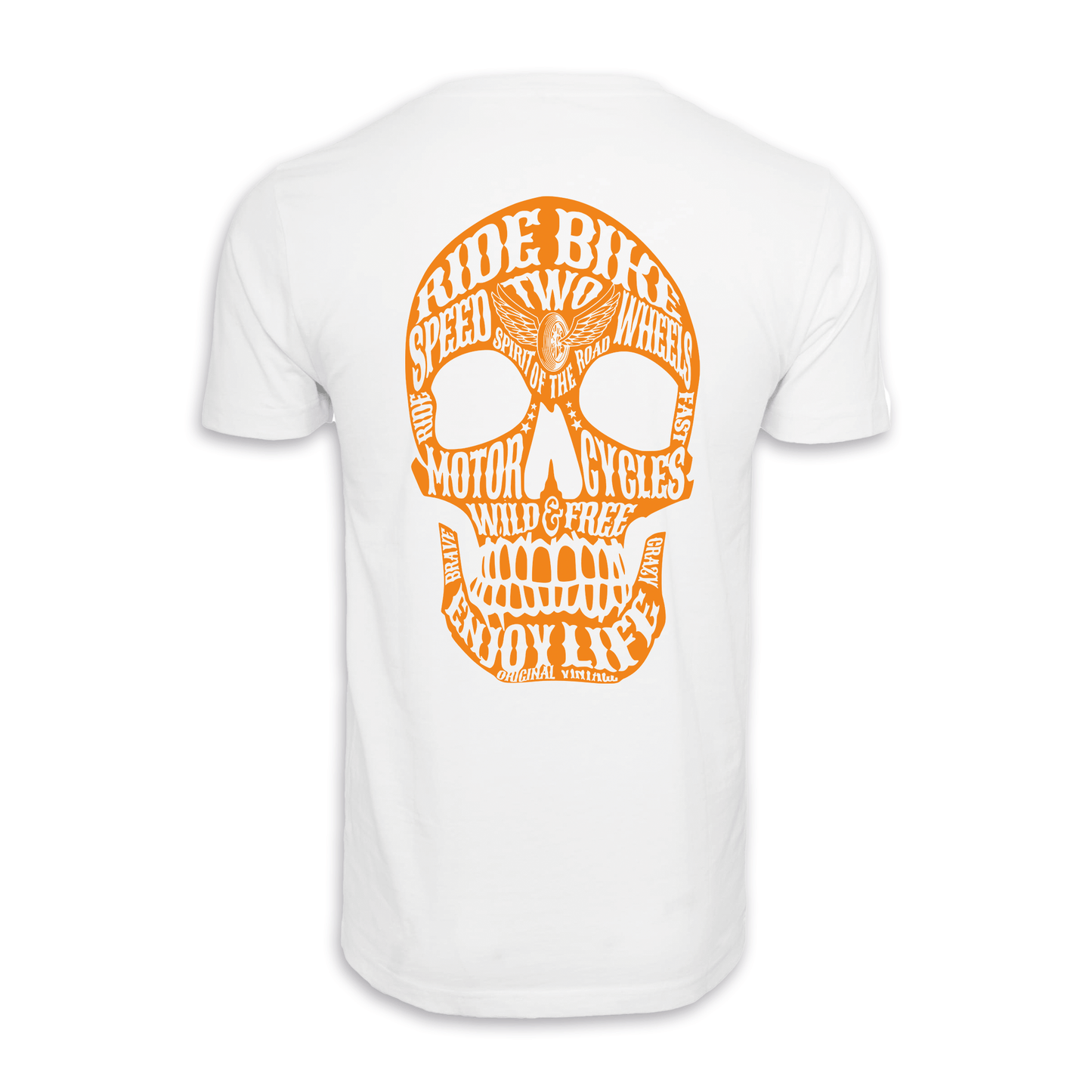 Wild & Free - Weiß/Orange Männer Shirt