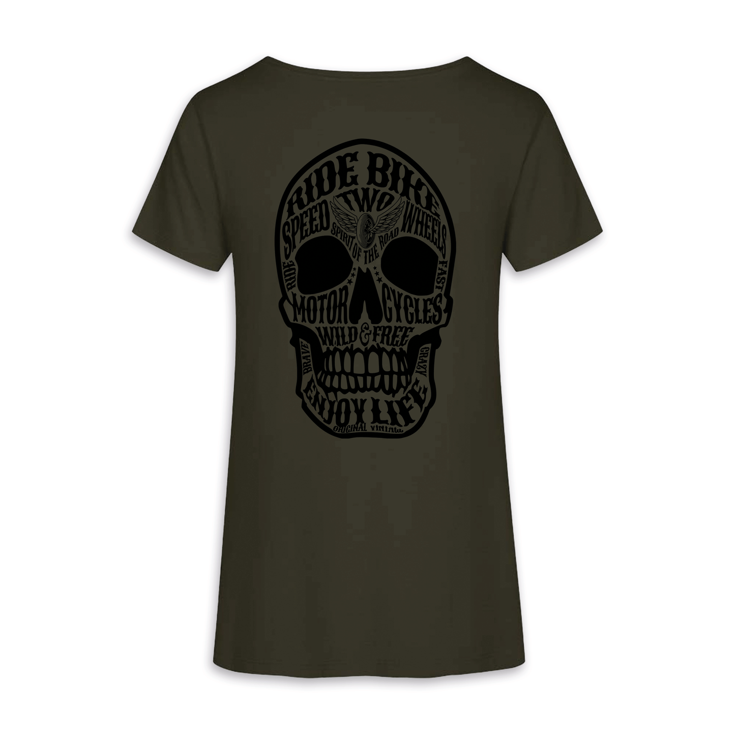 Wild & Free - Khaki/Schwarz Frauen Shirt