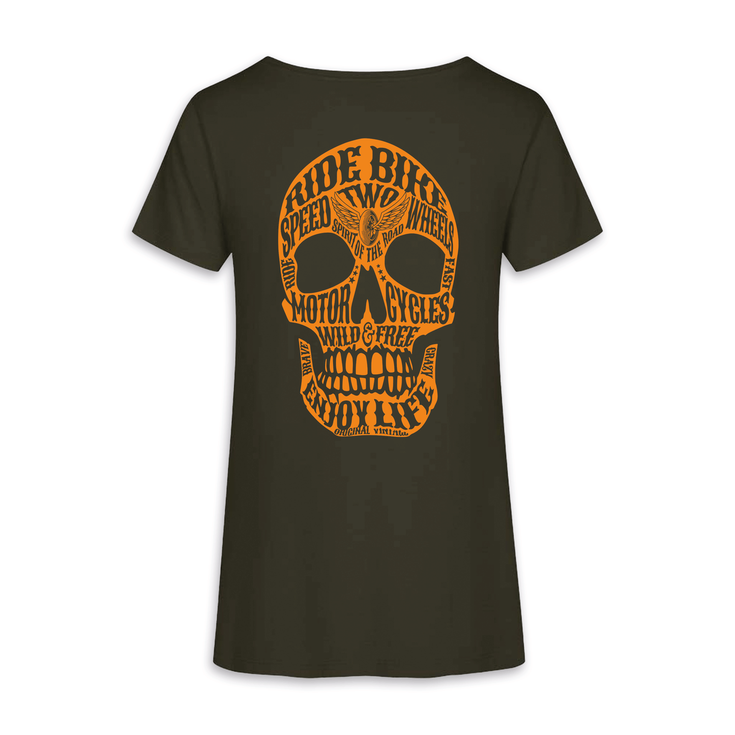 Wild & Free - Khaki/Orange Frauen Shirt