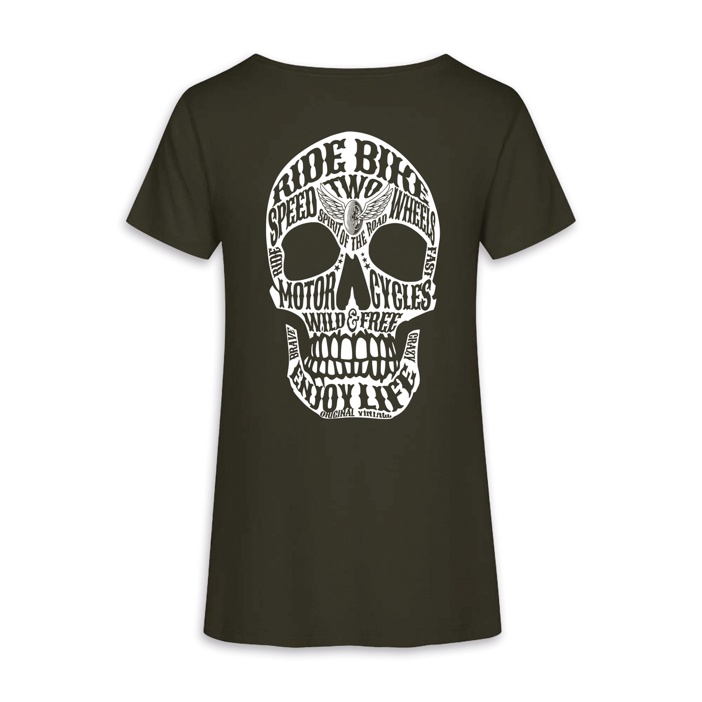 Wild & Free - Khaki/Weiß Frauen Shirt