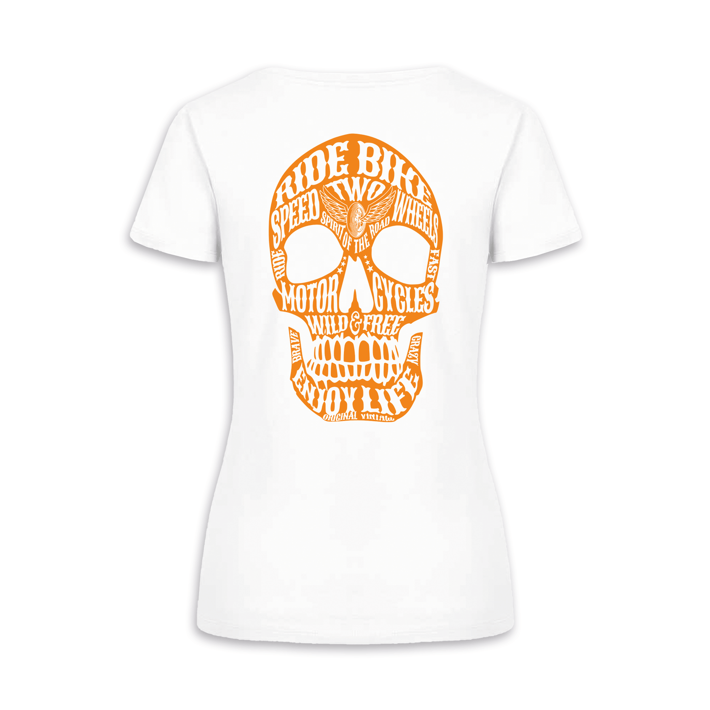 Wild & Free - Weiß/Orange Frauen Shirt