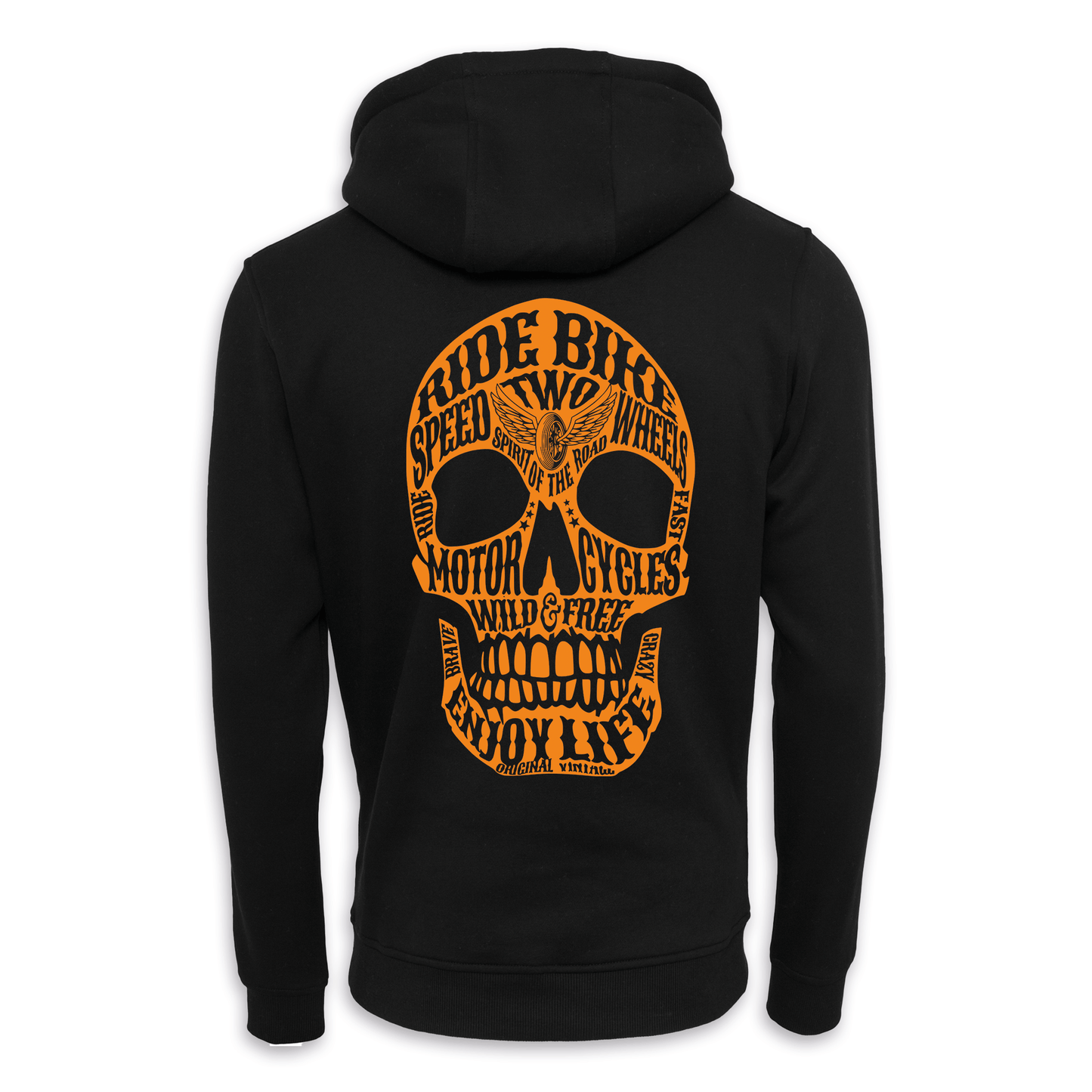 Wild & Free - Schwarz/Orange Regular Hoodie