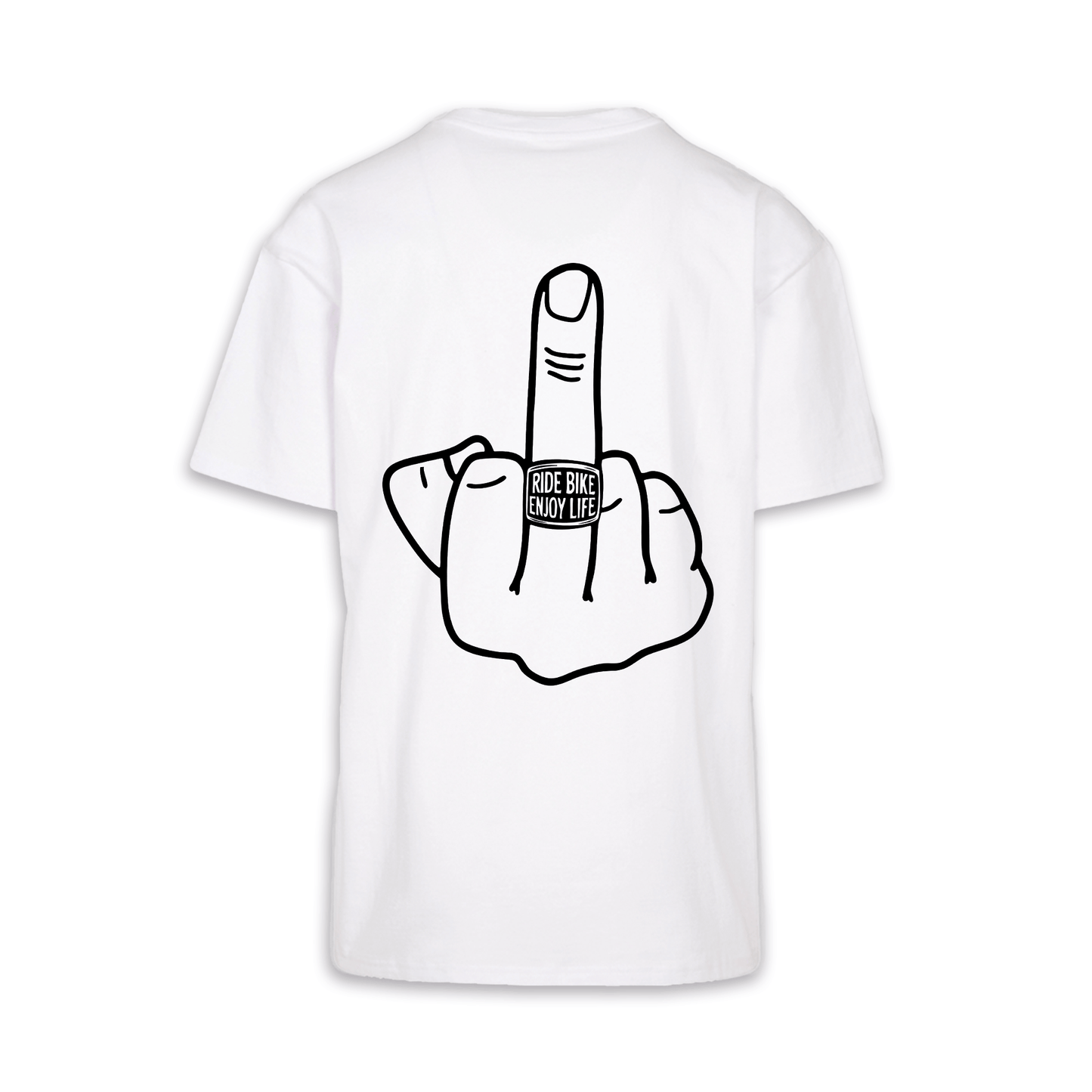Mittelfinger - Weiß Oversize Shirt
