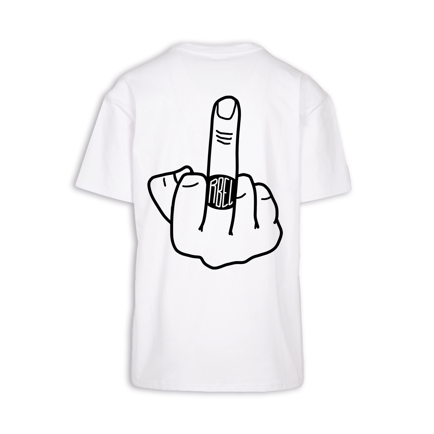 Mittelfinger - Weiß Oversize Shirt