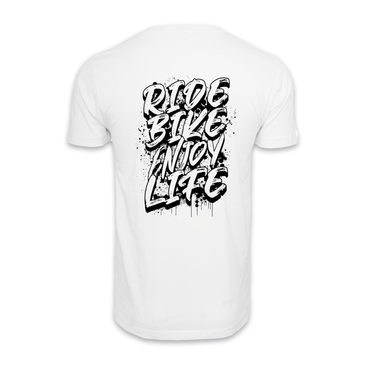 Ride Bike Enjoy Life Graffiti - Weiß Männer Shirt