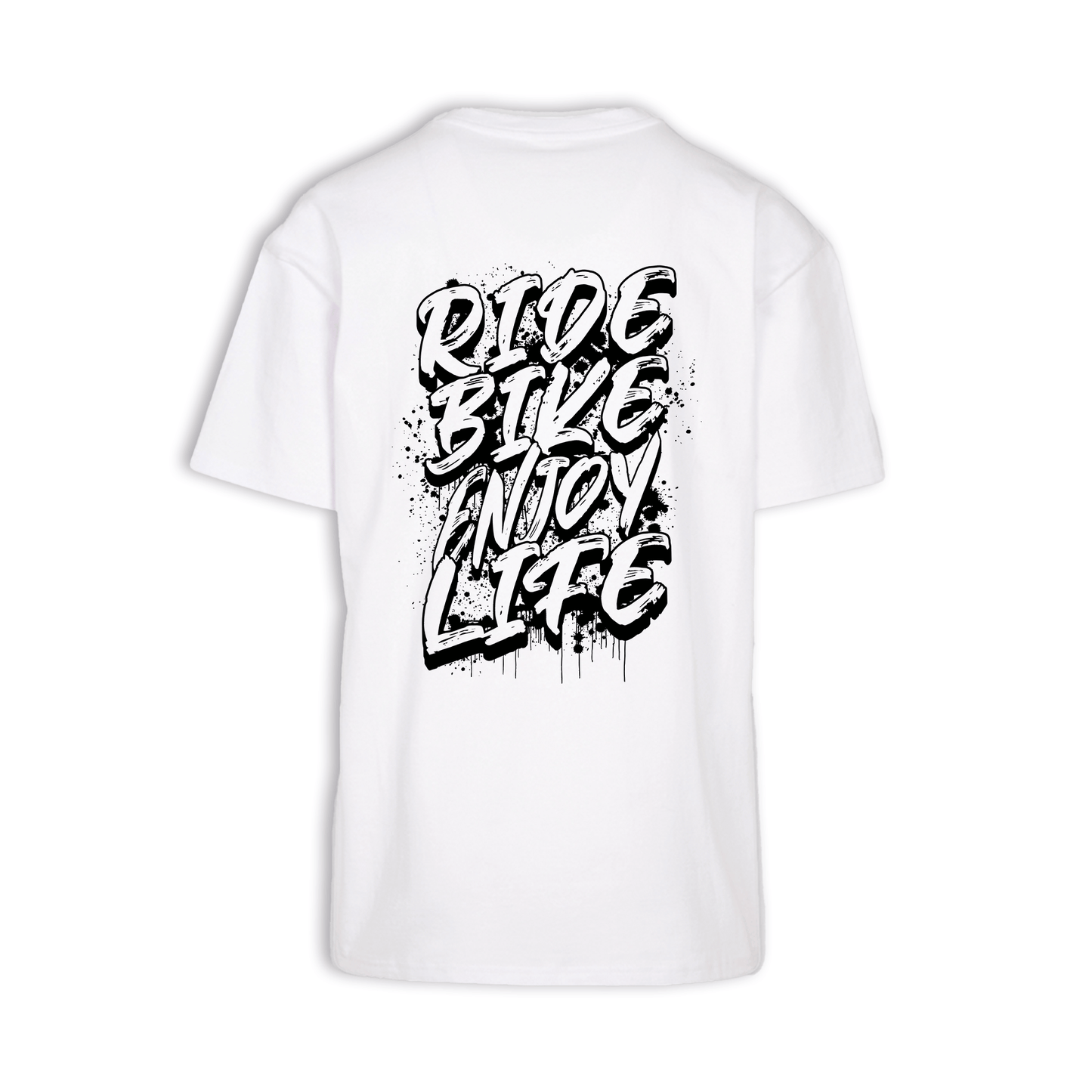 Ride Bike Enjoy Life - Weiß Oversize Shirt