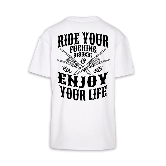 Enjoy Your Life - Weiß Oversize Shirt