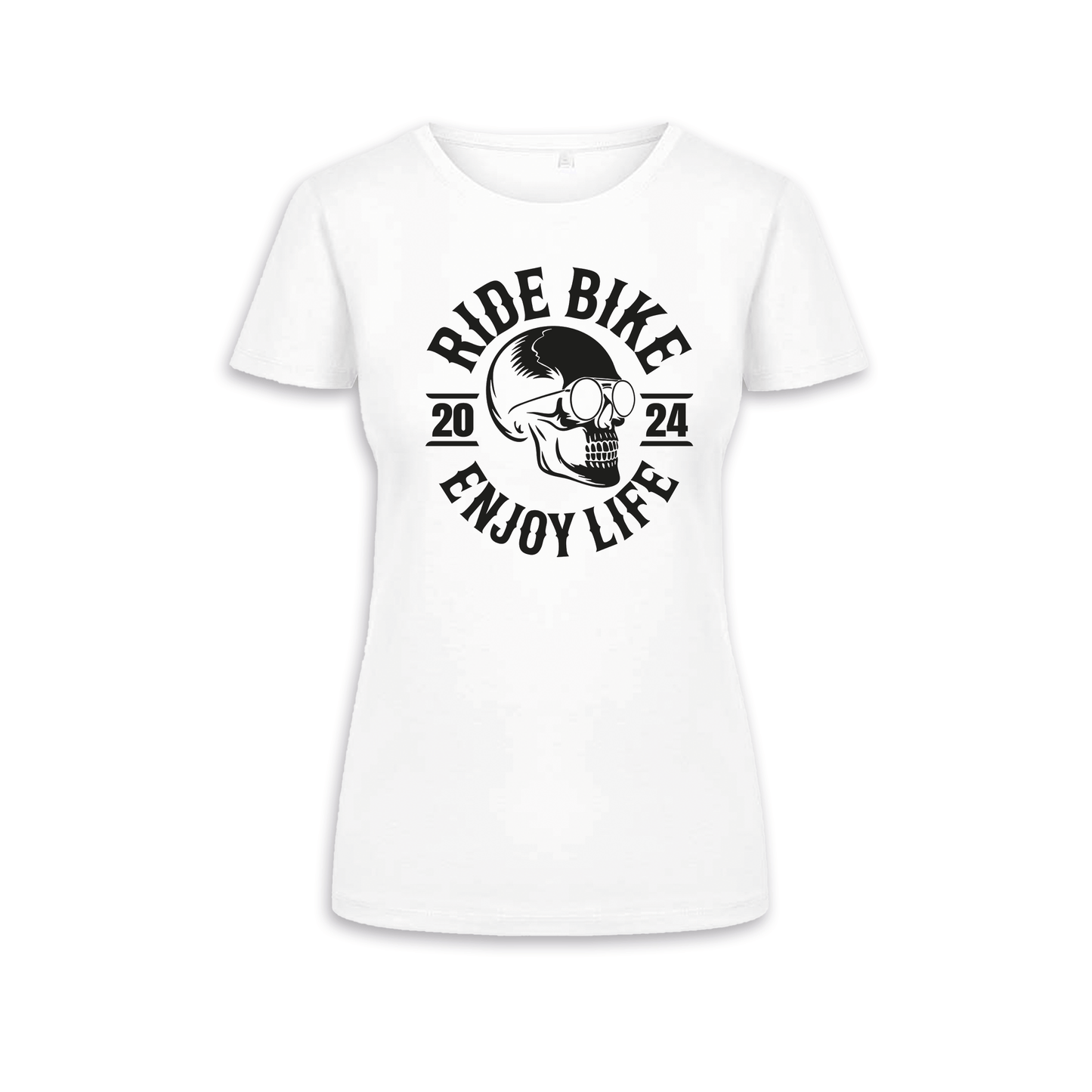 RIDE BIKE ENJOY LIFE Front - Weiß Frauen Shirt
