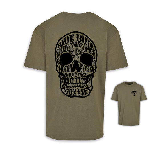 Wild & Free - Olive/Schwarz Oversize Shirt