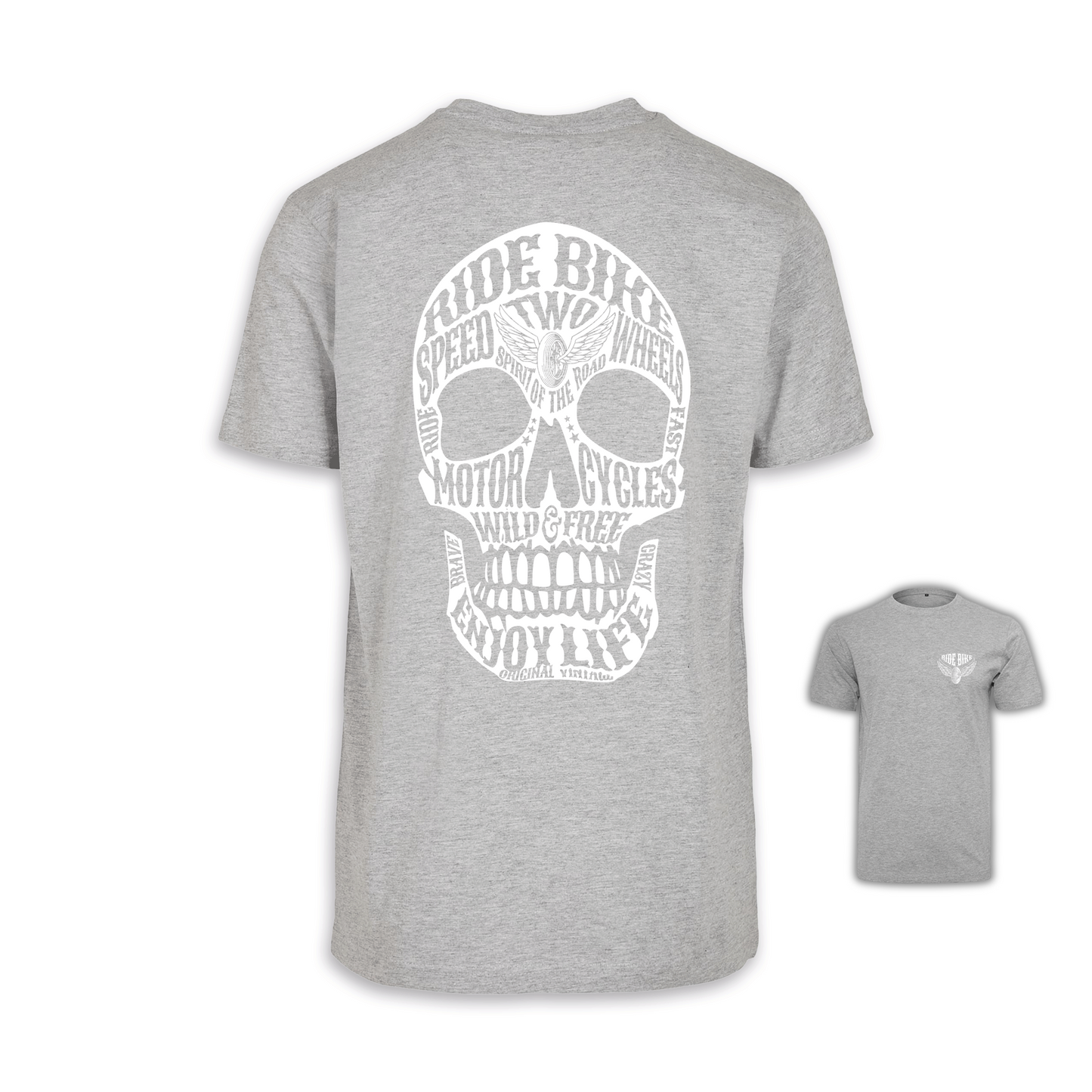 Wild & Free - Grau/Weiß Männer Shirt