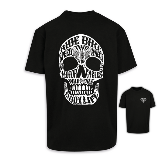 Wild & Free - Schwarz Oversize Shirt