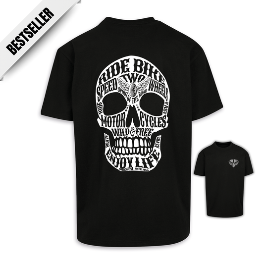 Wild & Free - Schwarz Oversize Shirt