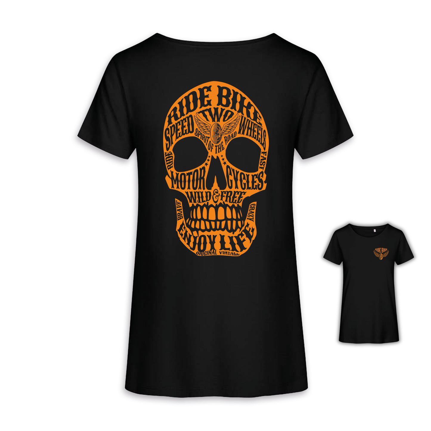 Wild & Free - Schwarz/Orange Frauen Shirt