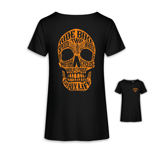 Wild & Free - Schwarz/Orange Frauen Shirt
