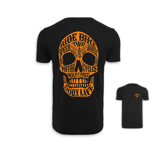Wild & Free - Schwarz/Orange Männer Shirt