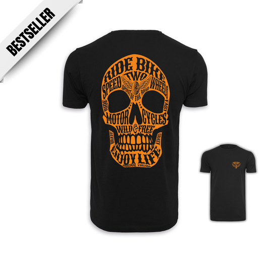 Wild & Free - Schwarz/Orange Männer Shirt