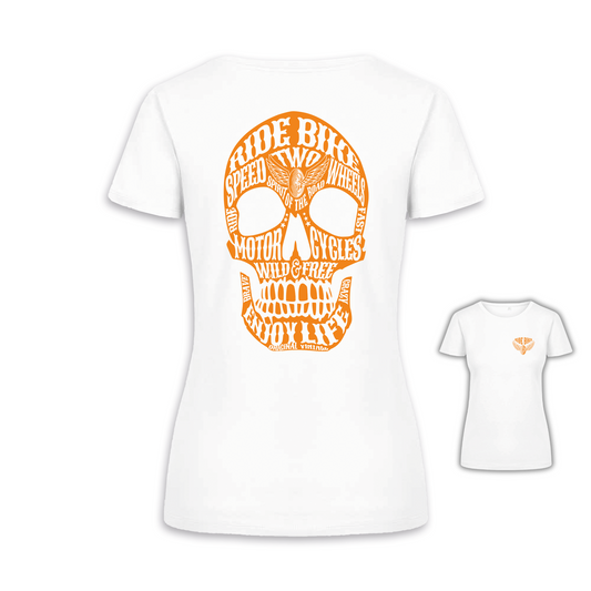 Wild & Free - Weiß/Orange Frauen Shirt